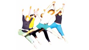 An illustration of a group of young people dancing
