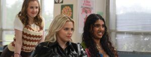 Bebe Wood plays Gretchen, Renee Rapp plays Regina and Avantika plays Karen in Mean Girls