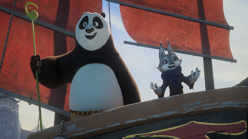 Po and Zhen on a boat