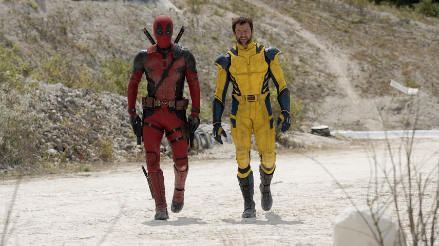 Ryan Reynolds as Deadpool/Wade Wilson and Hugh Jackman as Wolverine/Logan in Marvel Studios' Deadpool & Wolverine.