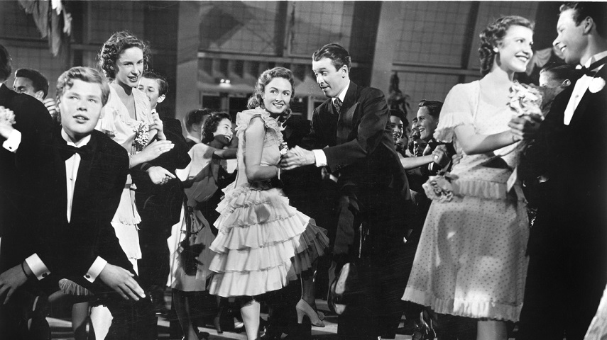 It's A Wonderful Life starring James Stewart, Donna Reed and Lionel Barrymore