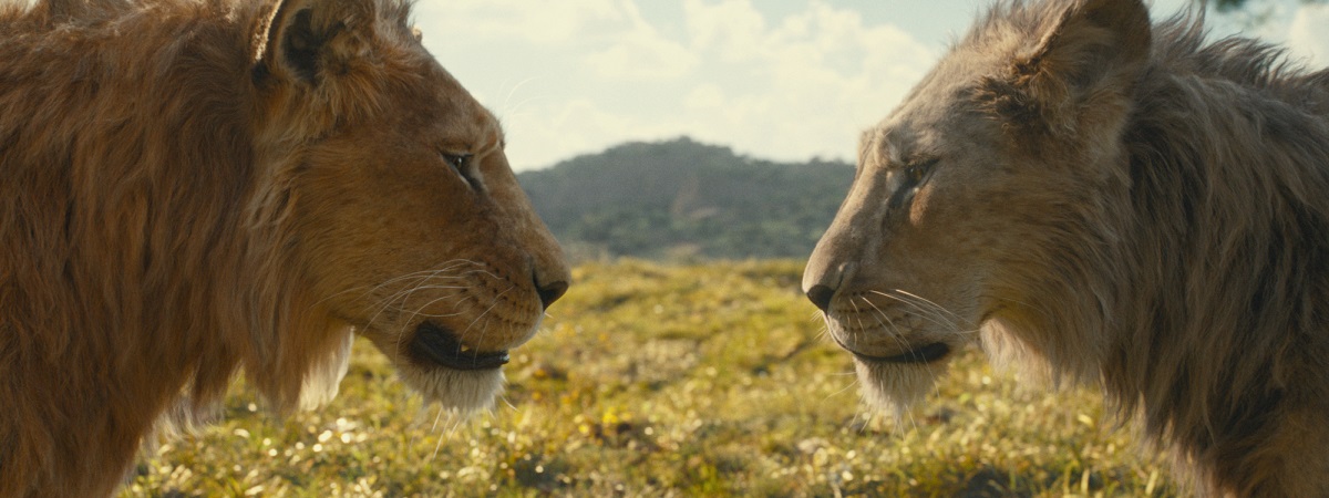 Mufasa (voiced by Aaron Pierre) and Taka (voiced by Kelvin Harrison Jr.) in Disney’s live-action MUFASA: THE LION KING.