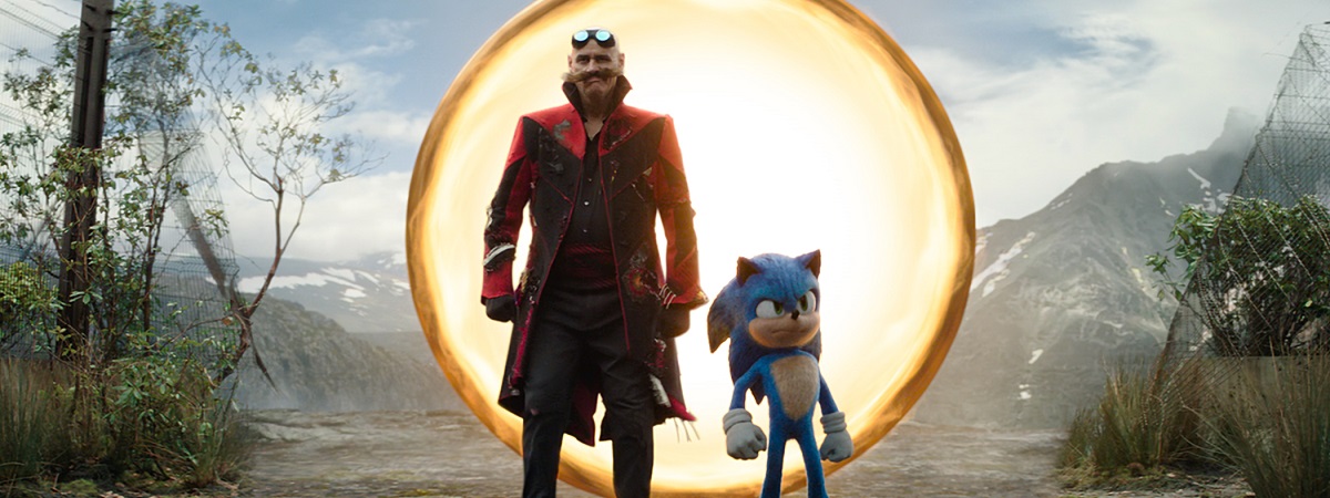 Jim Carrey as Ivo Robotnik and Sonic (Ben Schwartz) in Sonic the Hedgehog 3