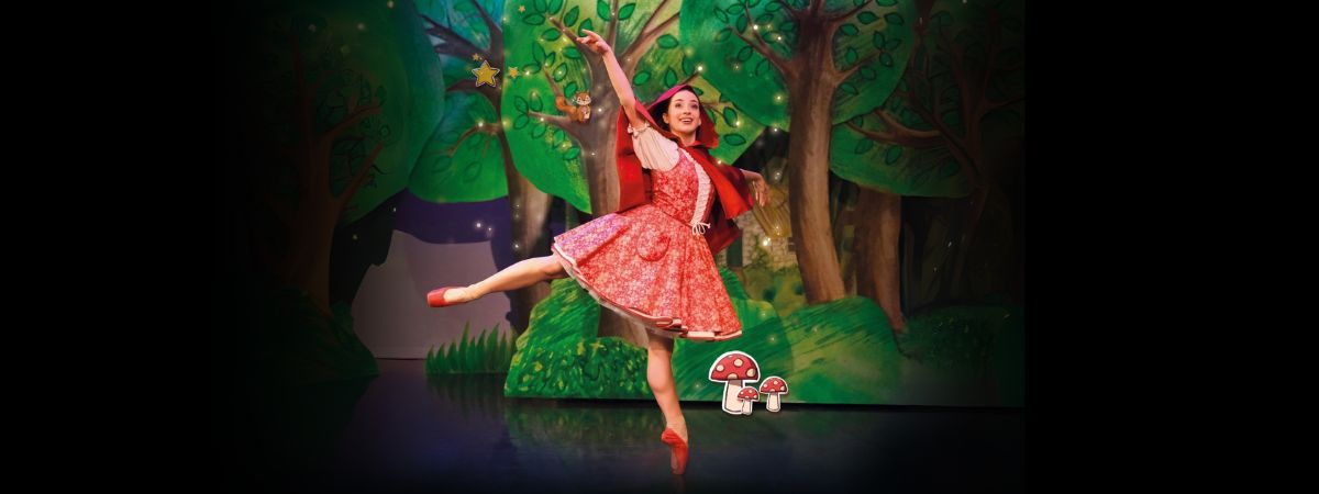 A dancer performs in Northern Ballet's Little Red Riding Hood
