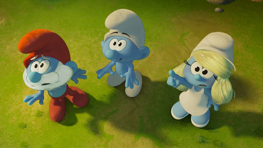 John Goodman, James Corden Rihanna star in Smurfs.