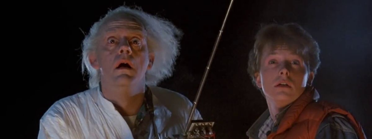 Michael J Fox and Christopher Lloyd in Back to the Future