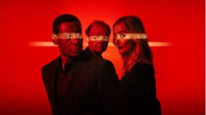David Harewood OBE, Toby Jones OBE and Caitlin FitzGerald in a promotional image for Othello.