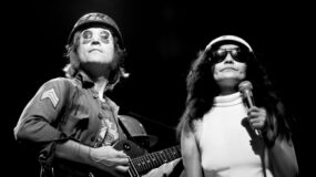 John Lennon and Yoko Ono in a still from Power To The People: John & Yoko Live in NYC.