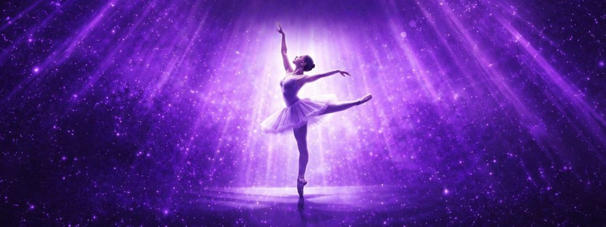 A ballet dancer poses in a promotional image for Helen West Dance School's The Only Way Is Up.