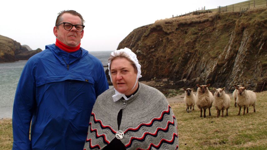 John Shuttleworth and Elma in a still from It's Nice Up North.